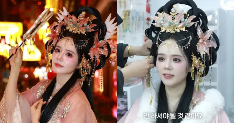 韩佳人赴上海体验「中国网红妆」网惊：天然美女变AI美女