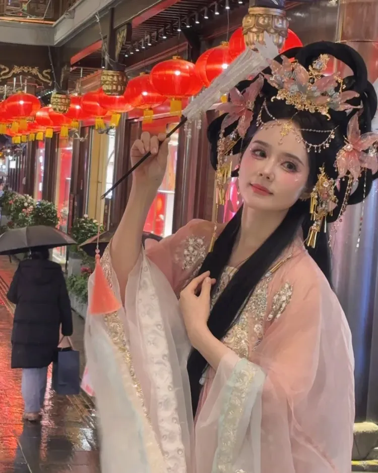 韩佳人网红妆摄影侧拍照
