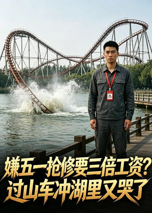 嫌五一抢修要三倍工资？过山车冲湖里又哭了